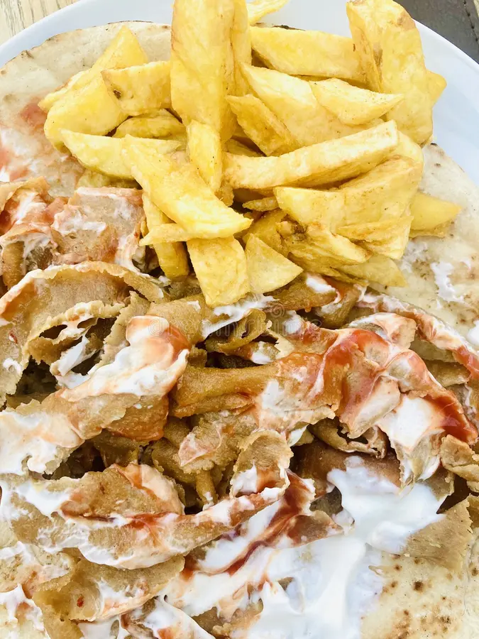 Doner Meat & Chips On Nan
